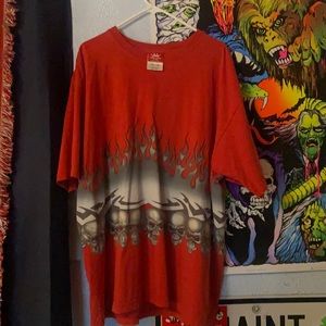 jnco red flaming skull tee